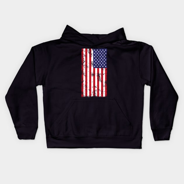 American Flag Distressed Kids Hoodie by Scar